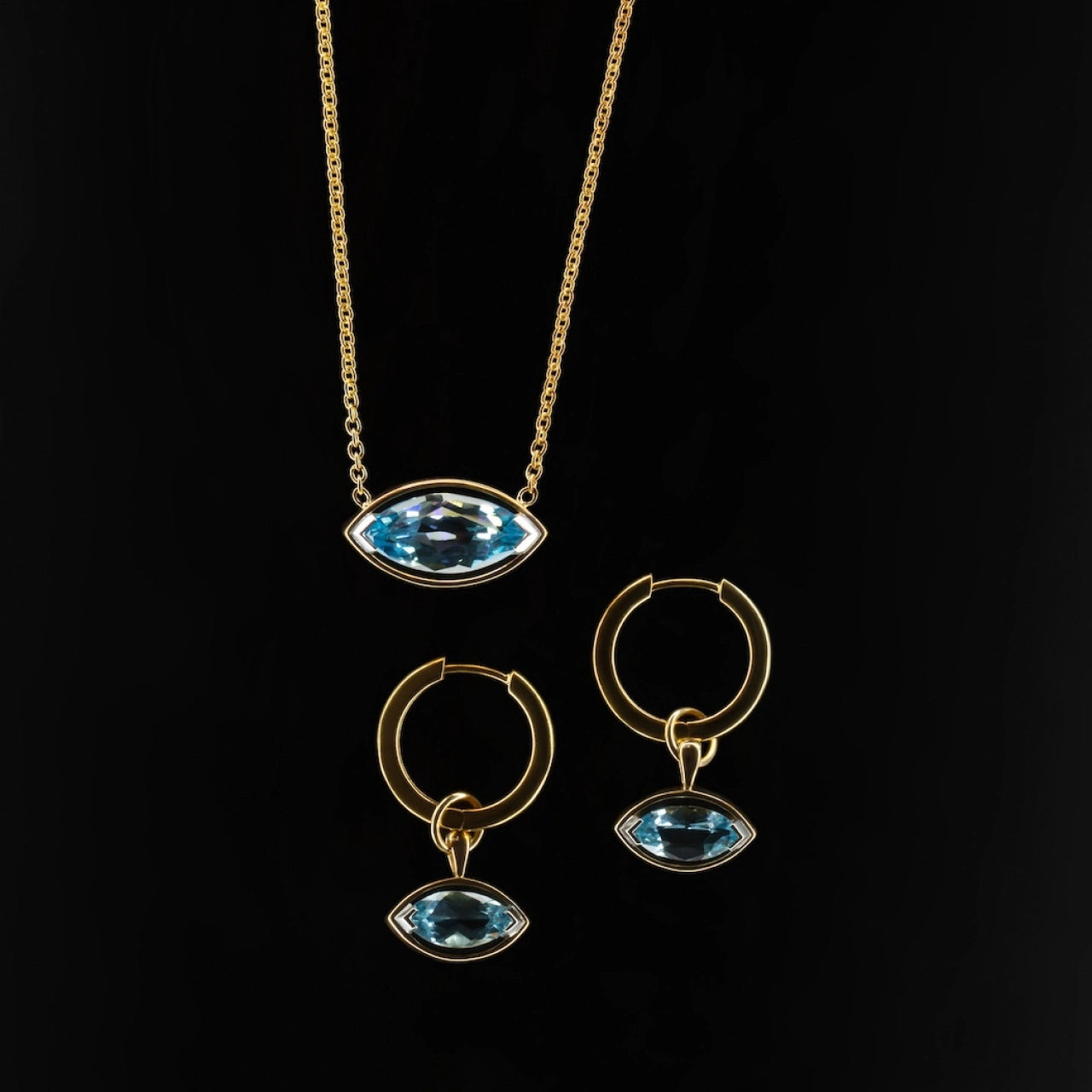Protection Topaz Pendant in Sterling Silver with Rhodium Plating