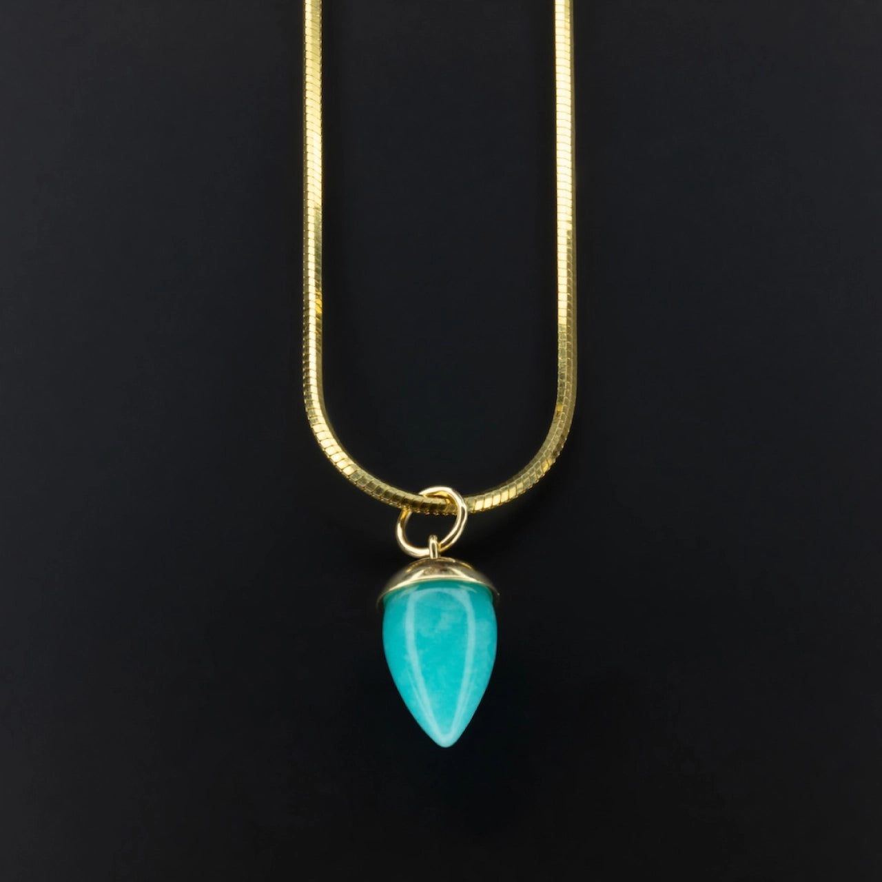 Spike Amazonite Drops in 18 Carat Yellow Gold