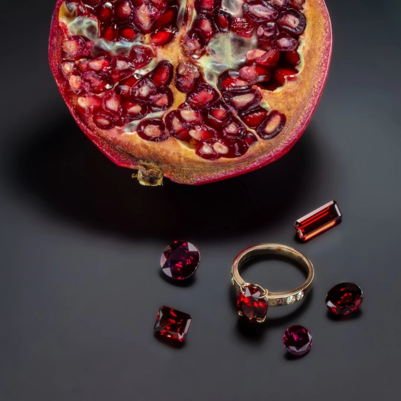 Talon Garnet with Diamond Ring in 18 carat Rose Gold