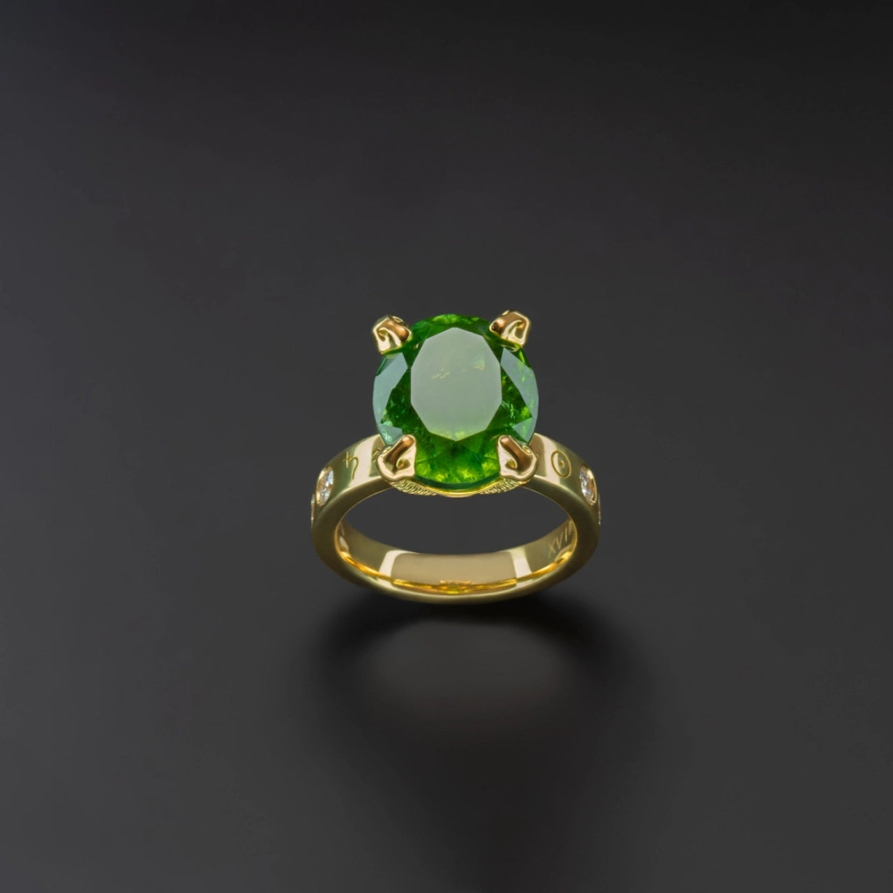 The Empress Tourmaline and Diamond Ring in 18 carat Yellow Gold