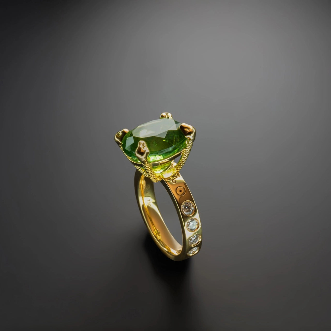 The Empress Tourmaline and Diamond Ring in 18 carat Yellow Gold