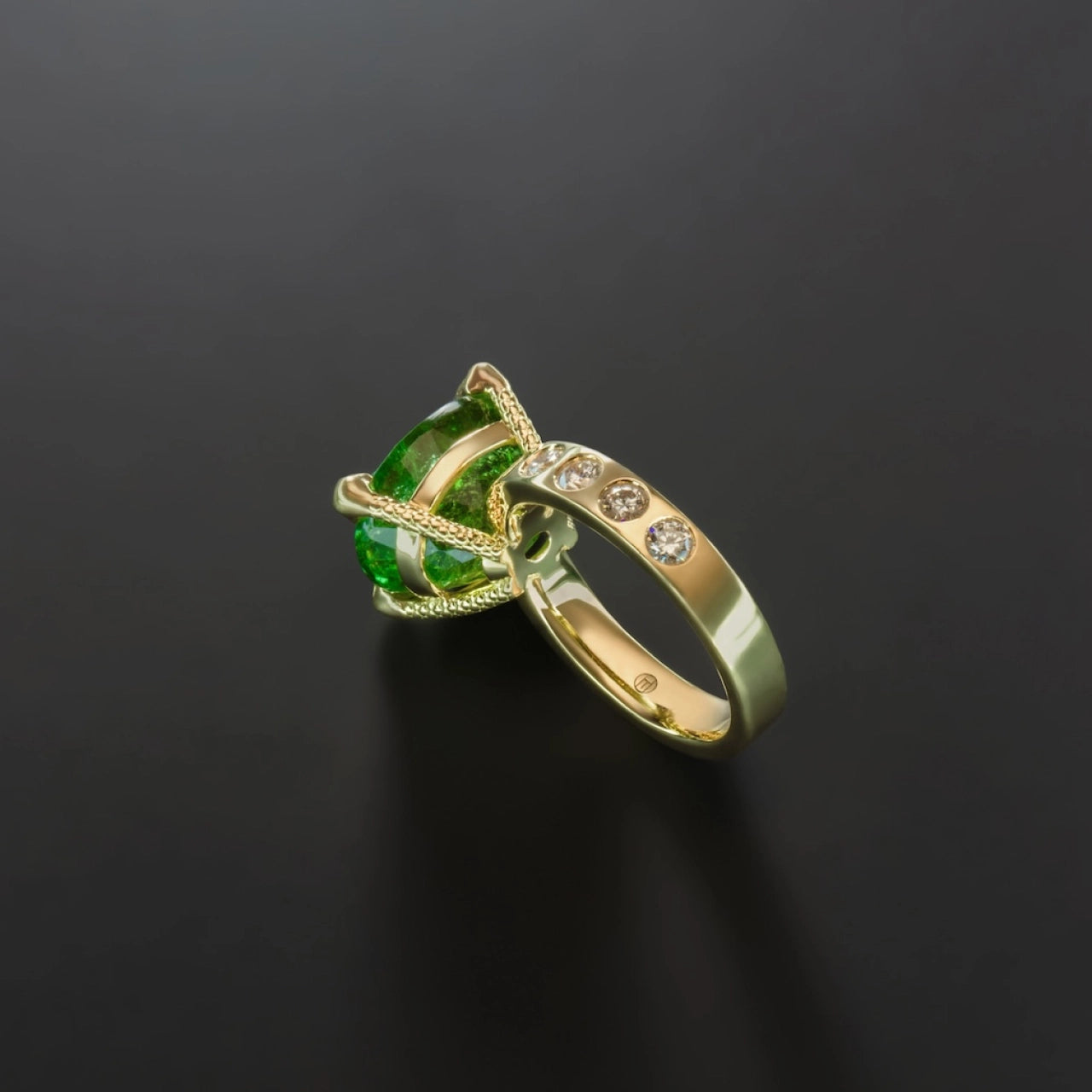 The Empress Tourmaline and Diamond Ring in 18 carat Yellow Gold