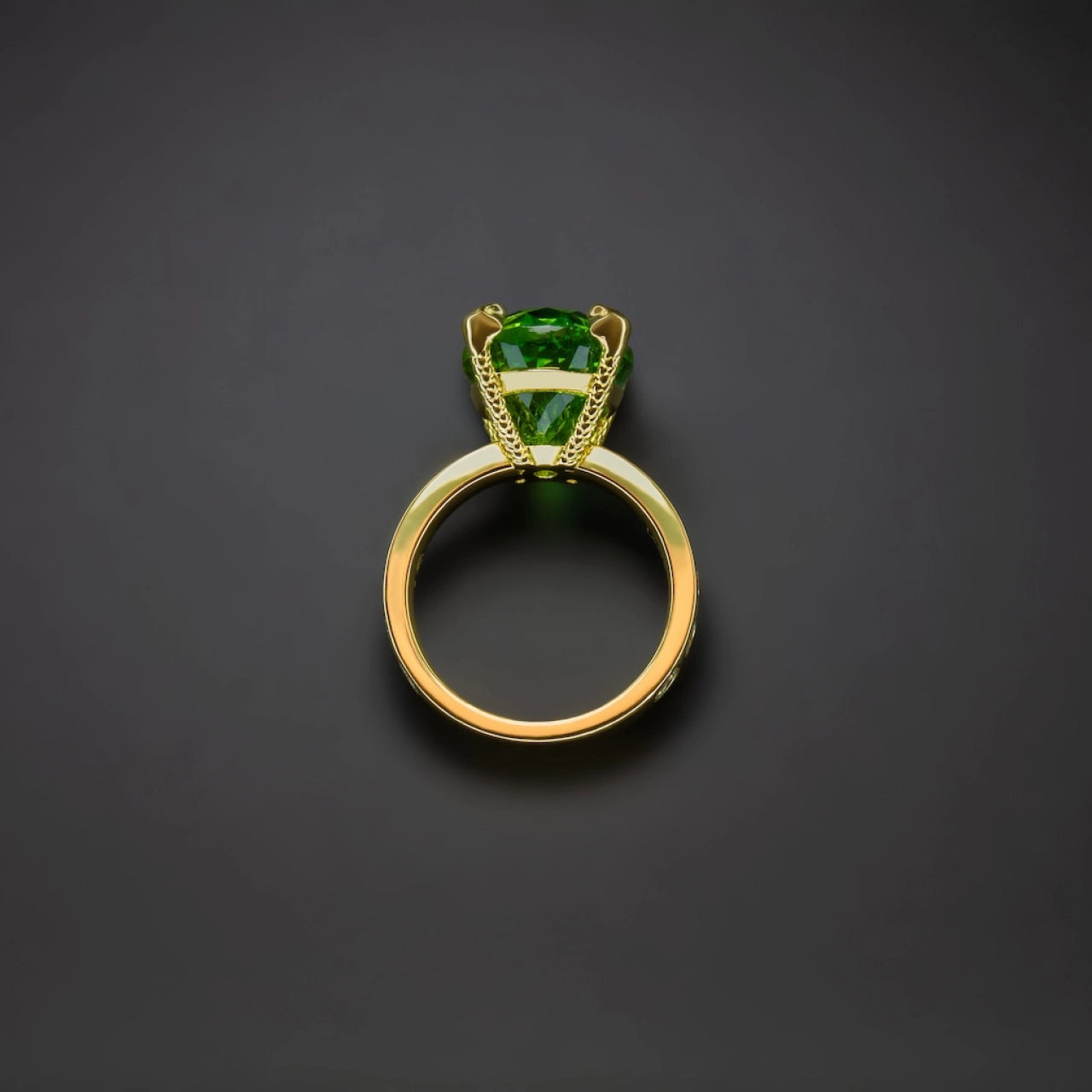 The Empress Tourmaline and Diamond Ring in 18 carat Yellow Gold