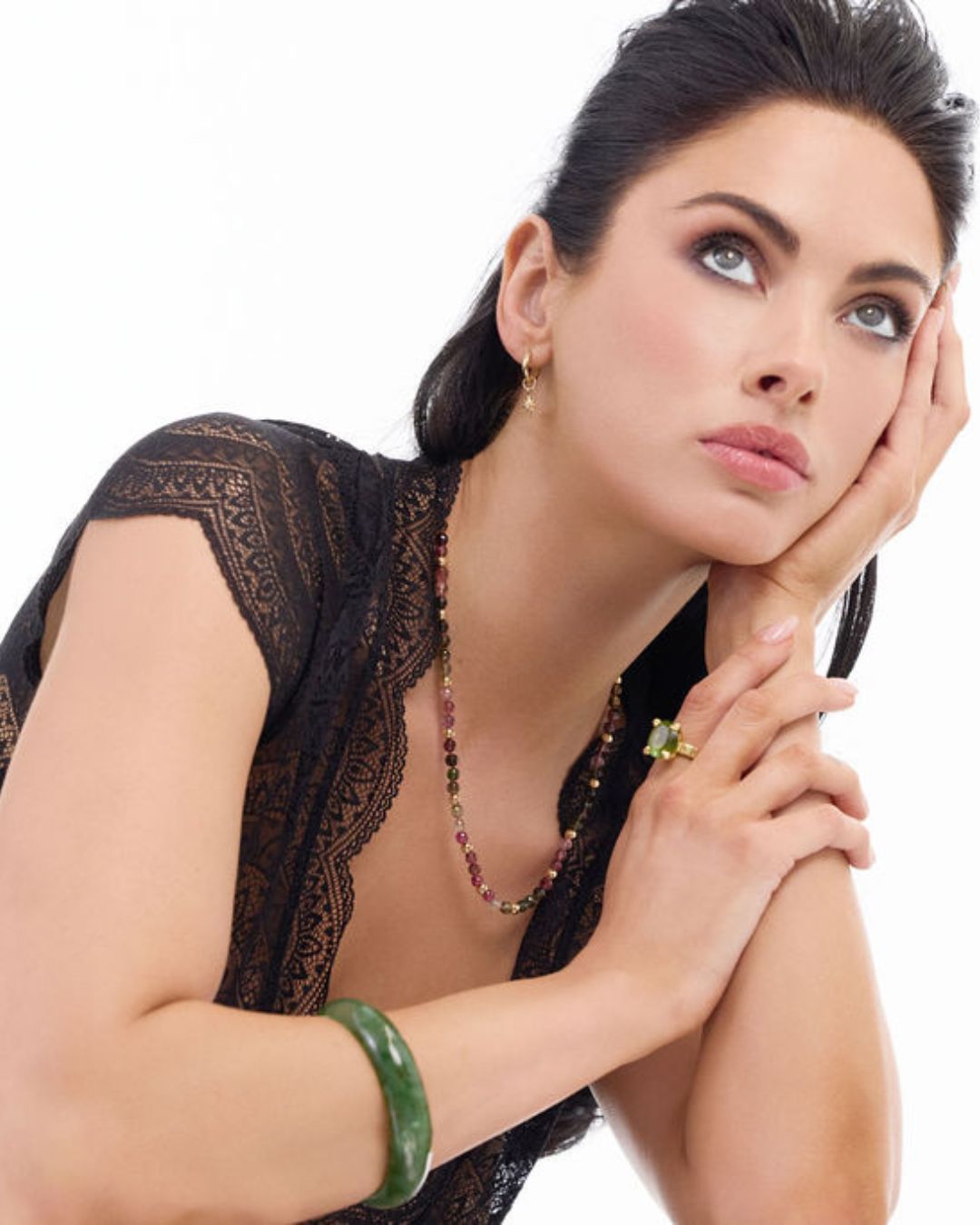 Changes Multi Tourmaline Necklace with Gold Beads