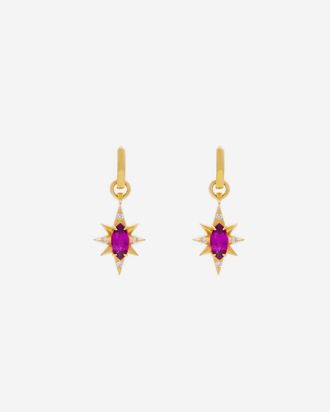 Compass Star 'Hope' Earrings with Purple Garnets