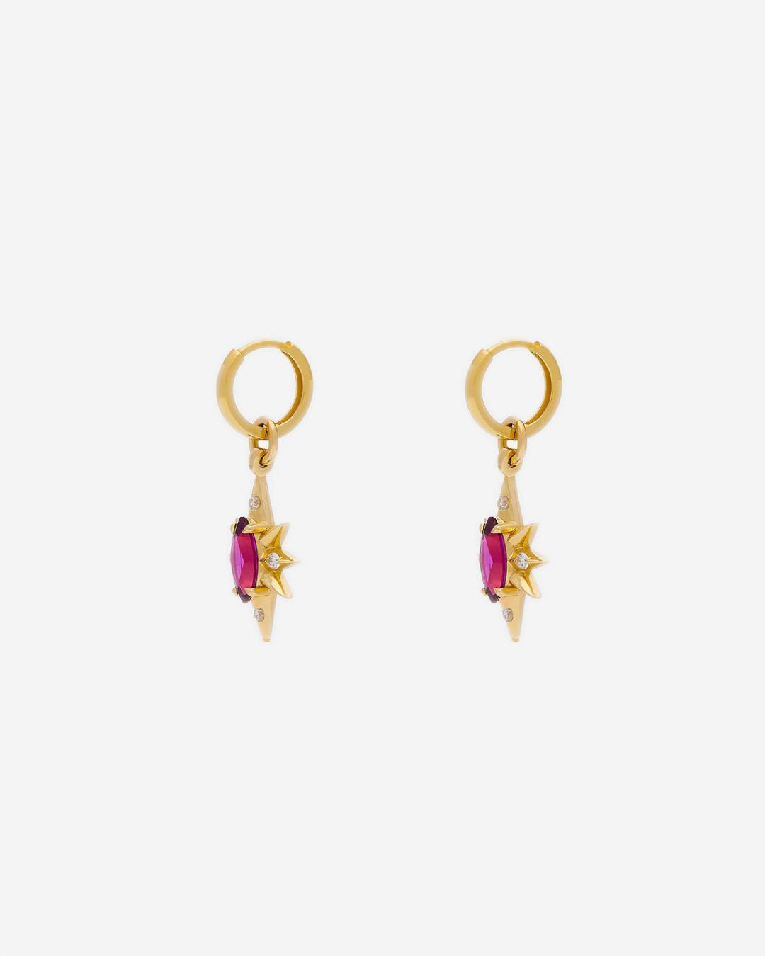 Compass Star 'Hope' Earrings with Purple Garnets