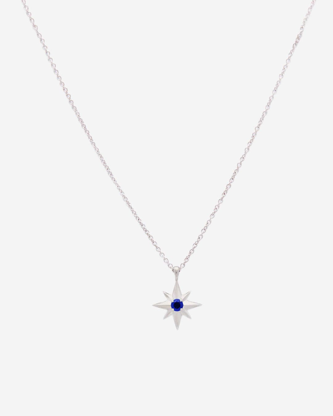 Compass Star Sapphire Pendant in Sterling Silver