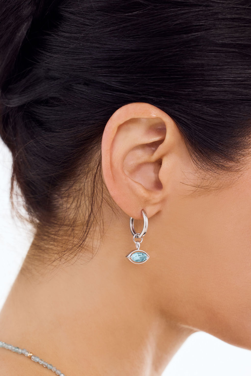 Protection Topaz Earrings in Sterling Silver with Rhodium Plating