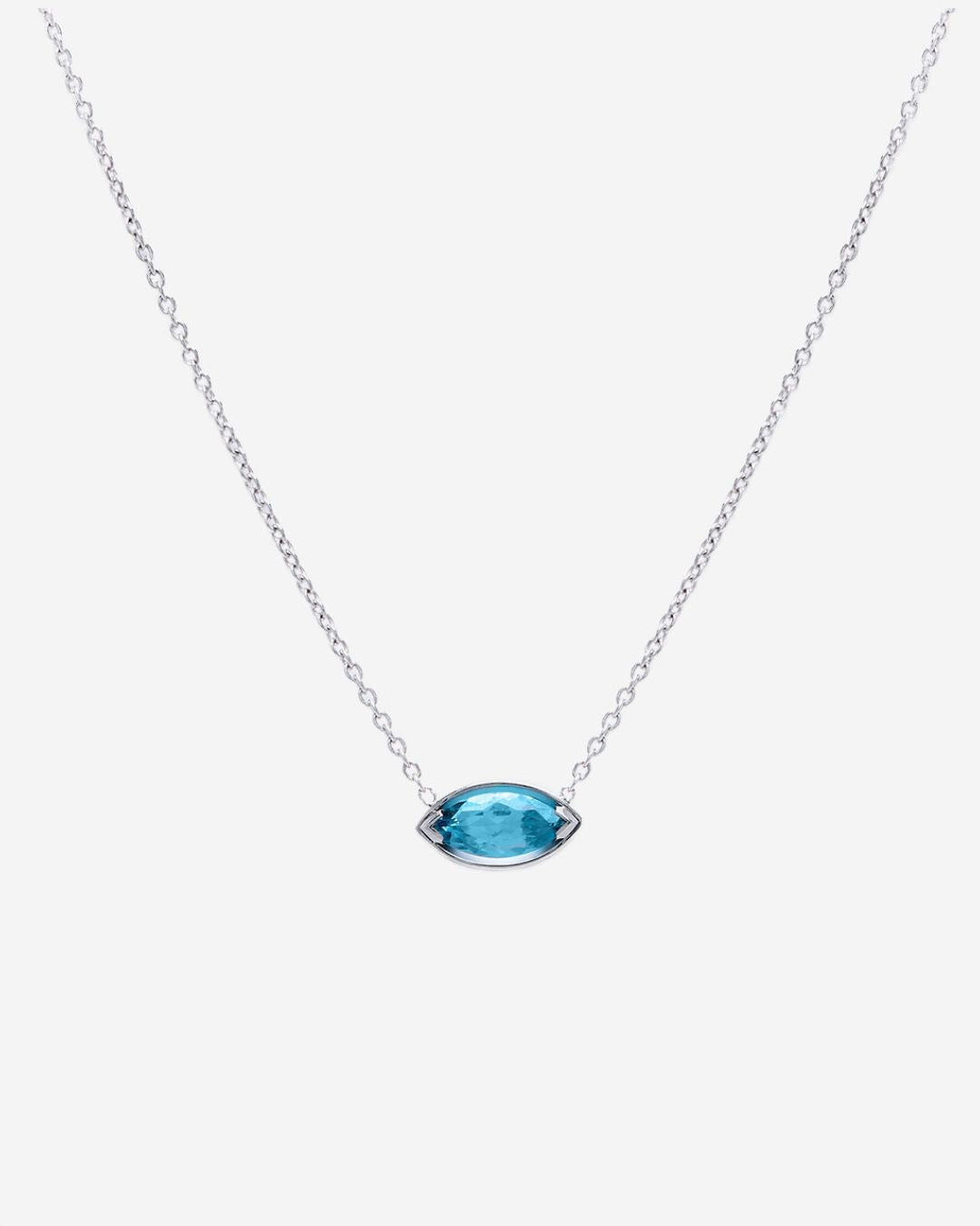 Protection Topaz Pendant in Sterling Silver with Rhodium Plating