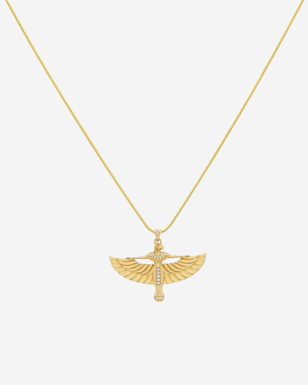 Sphynx Pendant in 18 carat yellow gold with diamonds